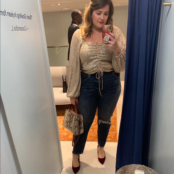 Everlane cheeky cropped (ripped knee) denim (button-up) - Picture 4 of 8